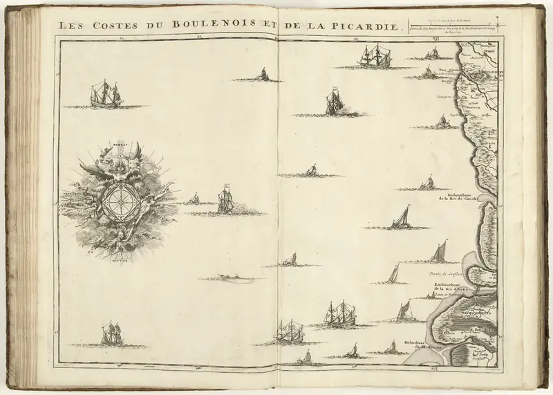 Kaart van de Franse kust bij Boulogne en Picardië, 1709 Wall Art by Unknown - High-Resolution Digital Print