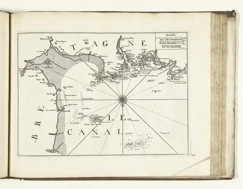 Kaart van de Franse kust bij Mont-Saint-Michel, 1726 Wall Art by anonymous - High-Resolution Digital Print
