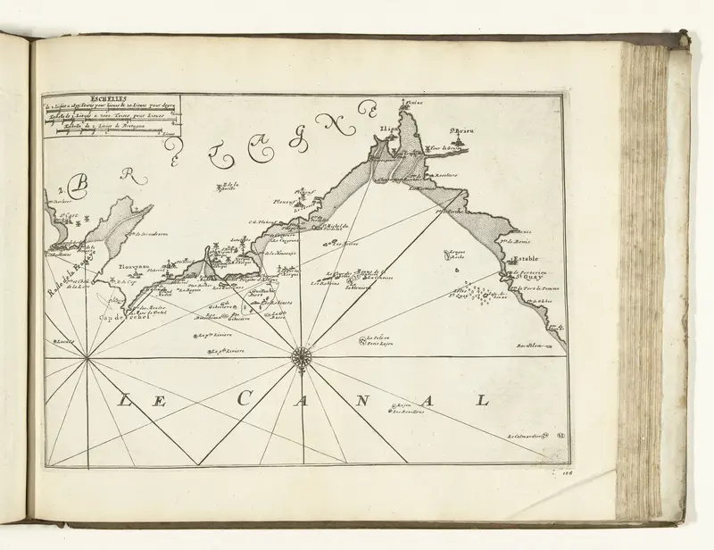 Kaart van de Franse kust bij Saint-Brieuc, 1726 Wall Art by Pieter van der Aa (I) - High-Resolution Digital Print
