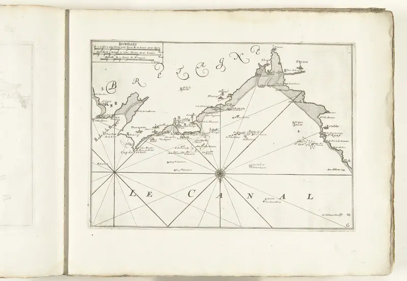 Kaart van de Franse kust bij Saint-Brieuc, ca. 1702 Wall Art by unknown - High-Resolution Digital Print
