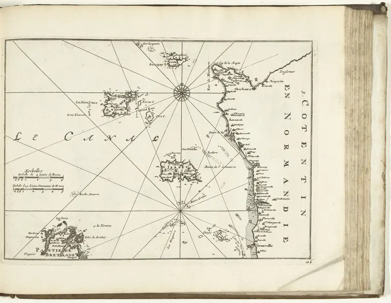 Kaart van de Franse kust tussen Cherbourg en Granville, 1726 Wall Art by Pieter van der Aa (I) - High-Resolution Digital Print
