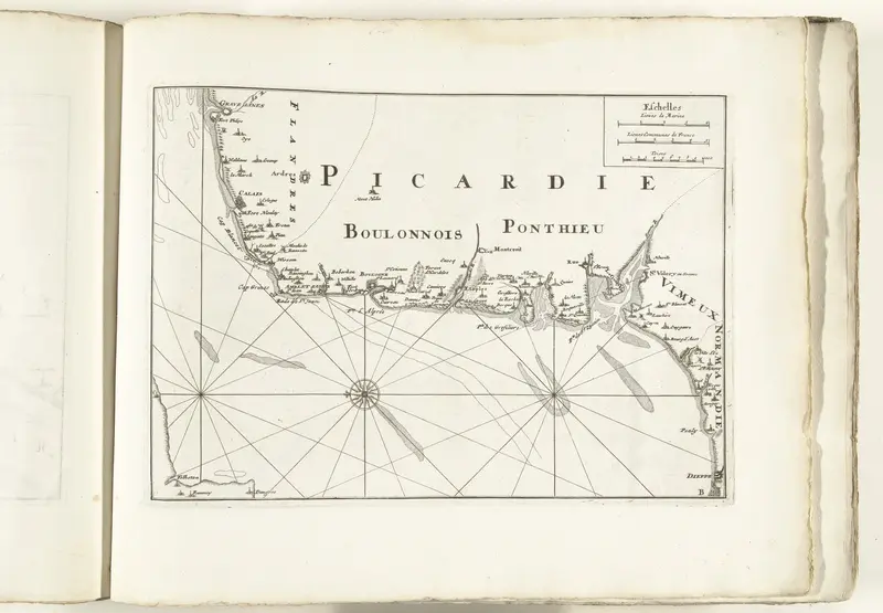 Kaart van de Franse kust tussen Gravelines en Dieppe, ca. 1702 Wall Art by Pieter Mortier (I) - High-Resolution Digital Print