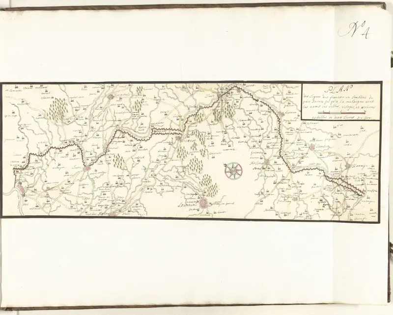 Kaart van de Franse linie in Brabant, ca. 1705 Wall Art by Unknown - High-Resolution Digital Print