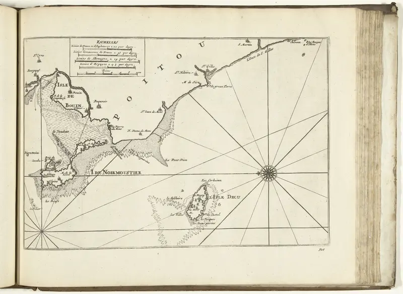 Kaart van de Franse westkust bij Île de Noirmoutier, 1726 Wall Art by Pieter van der Aa (I) - High-Resolution Digital Print