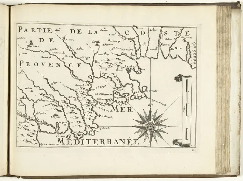 Kaart van de Franse zuidkust bij Antibes, 1726 Wall Art by anonymous - High-Resolution Digital Print