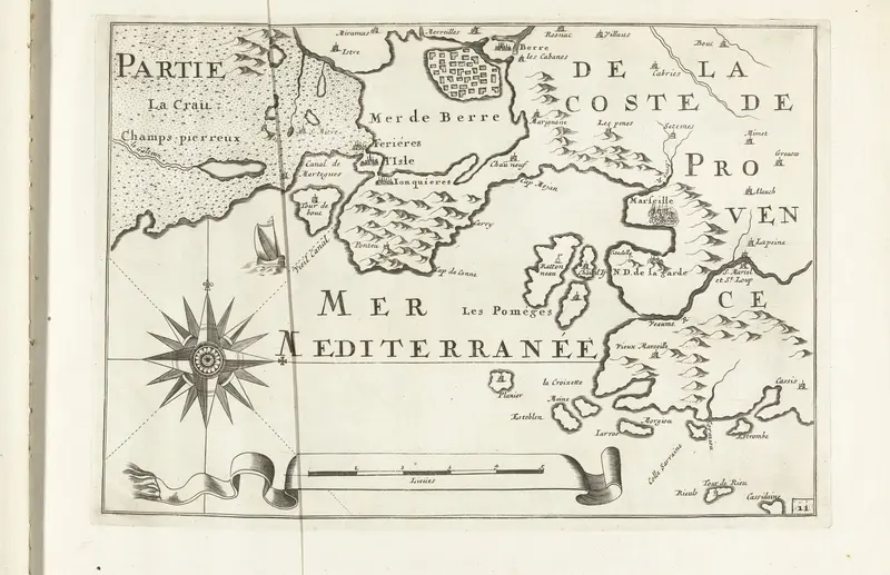 Kaart van de Franse zuidkust bij Marseille, ca. 1702 Wall Art by anonymous - High-Resolution Digital Print