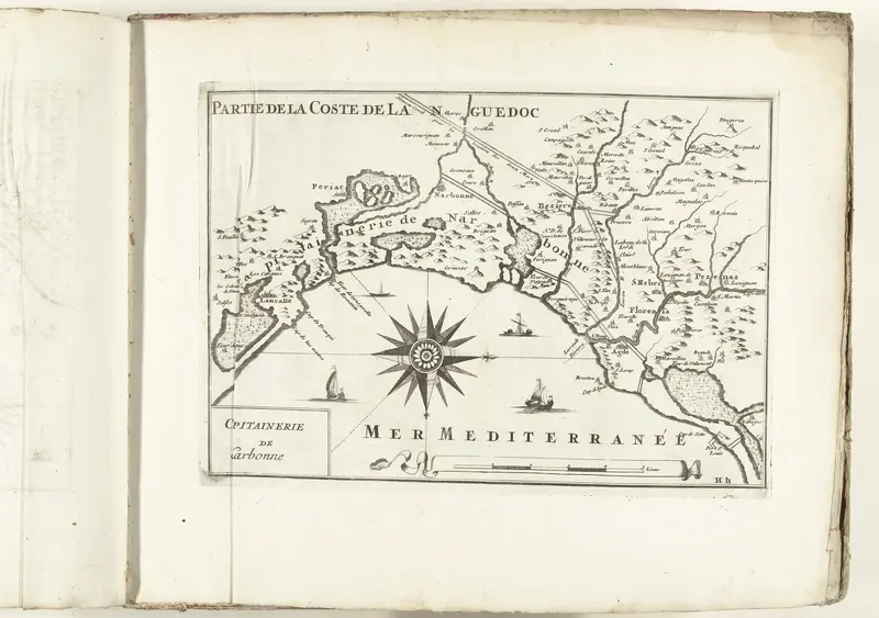 Kaart van de Franse zuidkust bij Narbonne, ca. 1702 Wall Art by Pieter Mortier (I) - High-Resolution Digital Print
