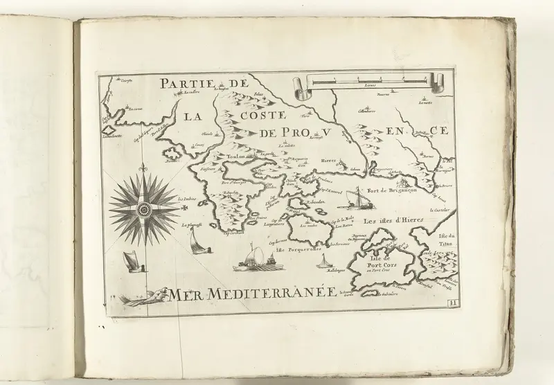 Kaart van de Franse zuidkust bij Toulon, ca. 1702 Wall Art by anonymous - High-Resolution Digital Print