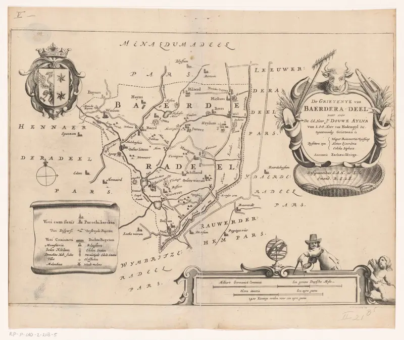 Kaart van de grietenij Baarderadeel Wall Art by Unknown - High-Resolution Digital Print