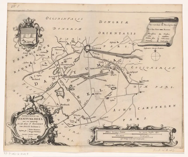 Kaart van de grietenij Dantumadeel Wall Art by Unknown - High-Resolution Digital Print