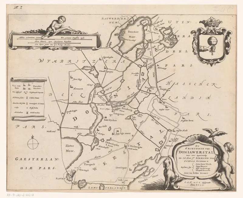 Kaart van de grietenij Doniawerstal Wall Art by Unknown - High-Resolution Digital Print
