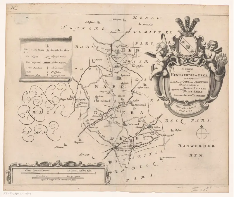 Kaart van de grietenij Hennaarderadeel Wall Art by Unknown - High-Resolution Digital Print