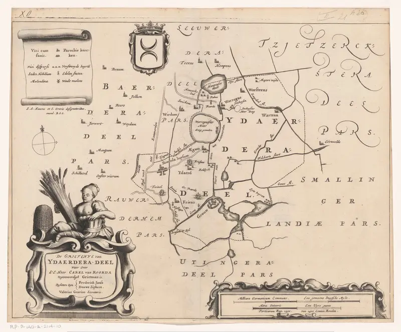 Kaart van de grietenij Idaarderadeel Wall Art by Unknown - High-Resolution Digital Print