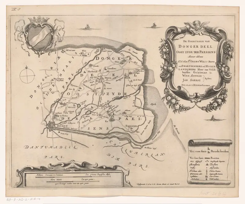 Kaart van de grietenij Oostdongeradeel Wall Art by Unknown - High-Resolution Digital Print