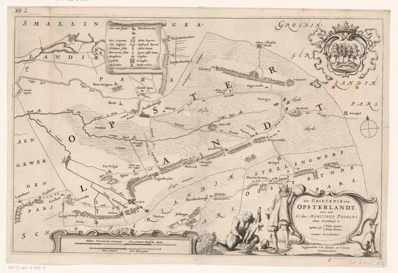 Kaart van de grietenij Opsterland Wall Art by Unknown - High-Resolution Digital Print