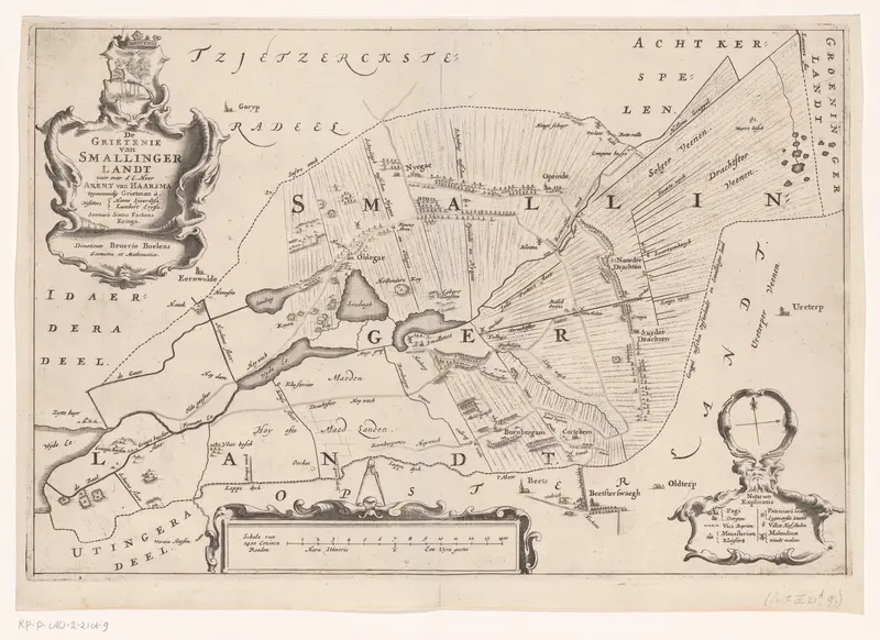 Kaart van de grietenij Smallingerland Wall Art by Unknown - High-Resolution Digital Print