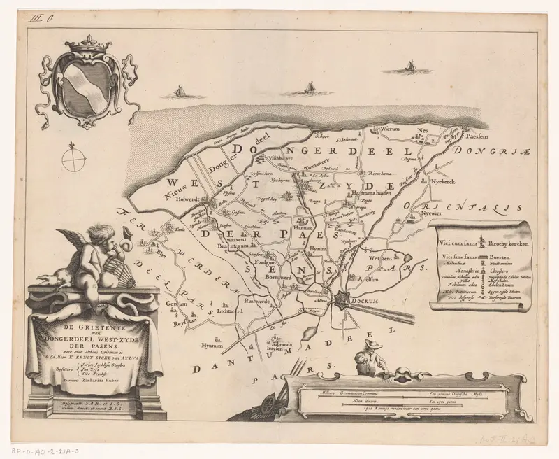 Kaart van de grietenij Westdongeradeel Wall Art by Unknown - High-Resolution Digital Print