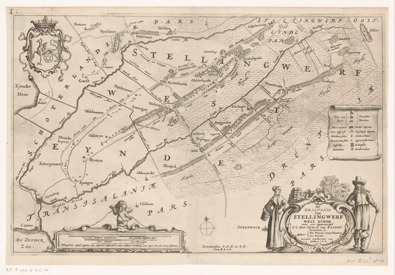 Kaart van de grietenij Weststellingwerf Wall Art by Unknown - High-Resolution Digital Print