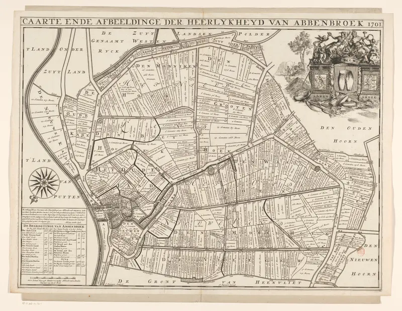 Kaart van de heerlijkheid Abbenbroek Wall Art by Unknown - High-Resolution Digital Print