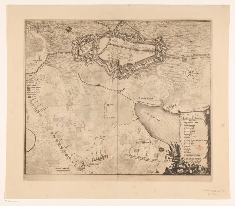 Kaart van de herovering van Zoutleeuw door de geallieerden, 1705 Wall Art by anonymous - High-Resolution Digital Print
