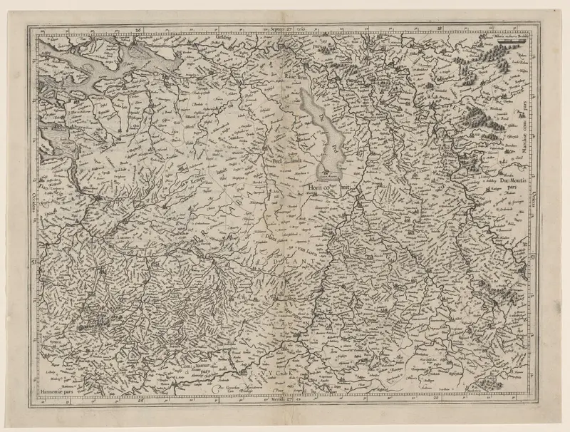 Kaart van de hertogdommen Brabant, Gulik en Kleef Wall Art by Gerardus Mercator - High-Resolution Digital Print