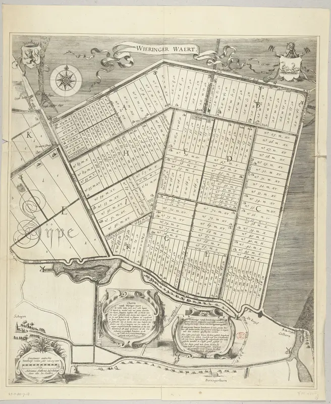 Kaart van de kavels van de Wieringerwaard, 1611 Wall Art by anonymous - High-Resolution Digital Print