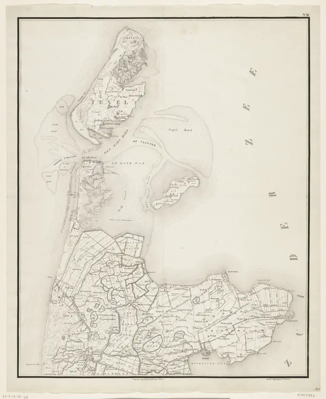 Kaart van de kop van Noord-Holland, 1799 Wall Art by Unknown - High-Resolution Digital Print