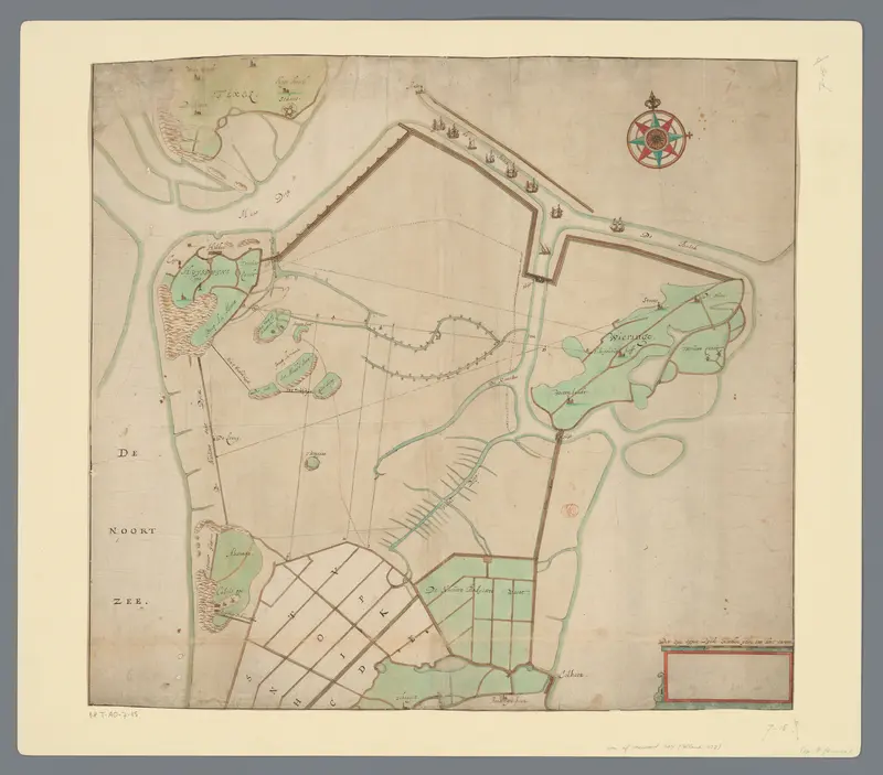 Kaart van de kop van Noord-Holland Wall Art by anonymous - High-Resolution Digital Print