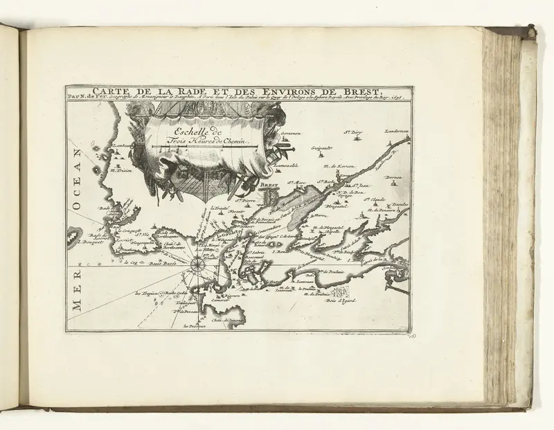 Kaart van de kust bij Brest, 1726 Wall Art by Pieter van der Aa (I) - High-Resolution Digital Print