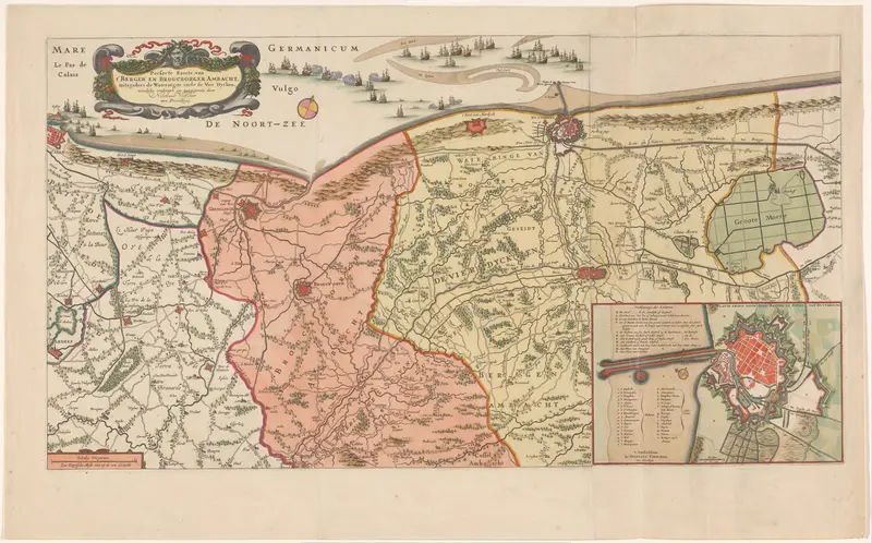 Kaart van de kust van Frans-Vlaanderen Wall Art by anonymous - High-Resolution Digital Print