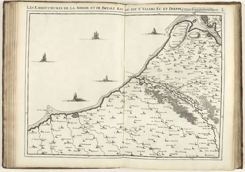 Kaart van de kust van Noord-Frankrijk met de mondingen van de Somme en de Bresle, 1710 Wall Art by Unknown - High-Resolution Digital Print