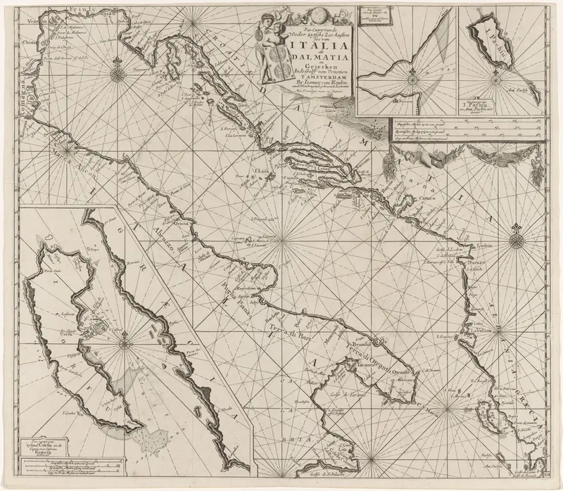 Kaart van de kusten van de Adriatische Zee Wall Art by anonymous - High-Resolution Digital Print