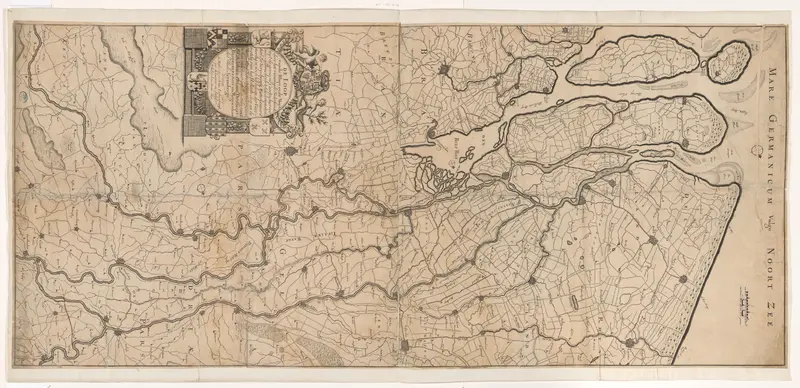 Kaart van de loop van de Rijn en de Maas Wall Art by Unknown - High-Resolution Digital Print