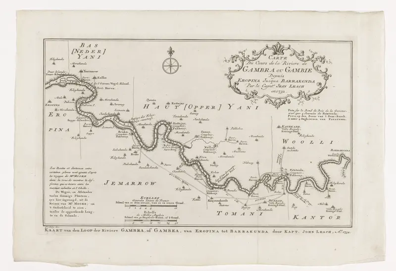 Kaart van de loop van de rivier de Gambia Wall Art by Unknown - High-Resolution Digital Print