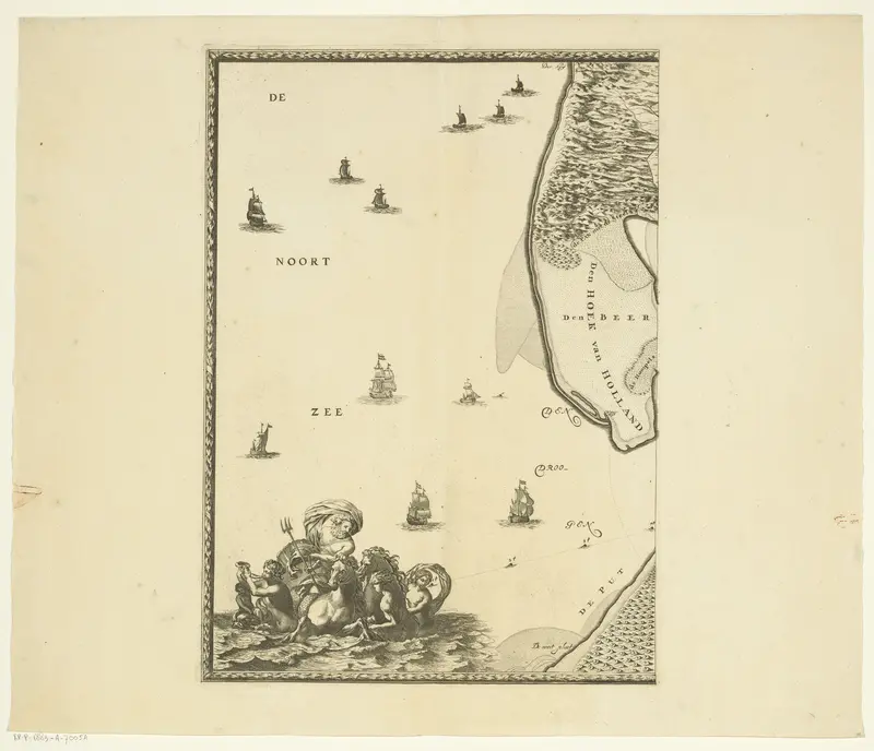 Kaart van de Maas van Rotterdam tot de Noordzee (eerste deel) Wall Art by Jacob Quack - High-Resolution Digital Print