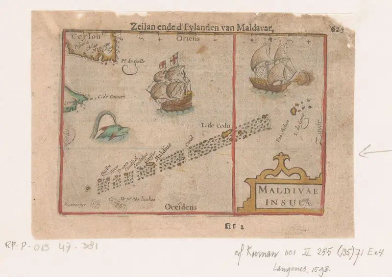 Kaart van de Maldiven Wall Art by Cornelis Claesz. - High-Resolution Digital Print