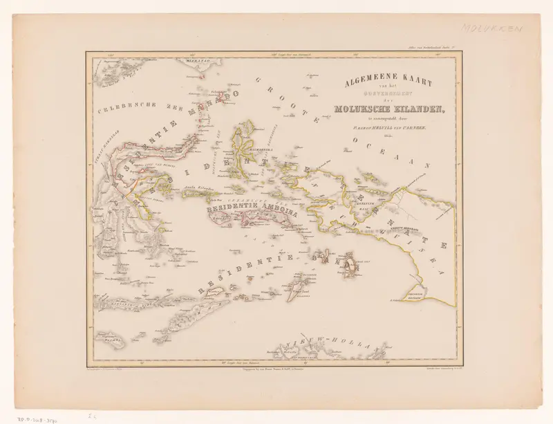Kaart van de Molukken, Celebes, Timor en het westelijke deel van het eiland Nieuw-Guinea Wall Art by Unknown - High-Resolution Digital Print