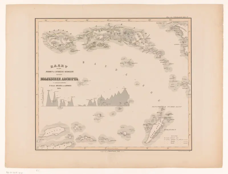 Kaart van de Molukse eilanden Seram en Buru Wall Art by Unknown - High-Resolution Digital Print