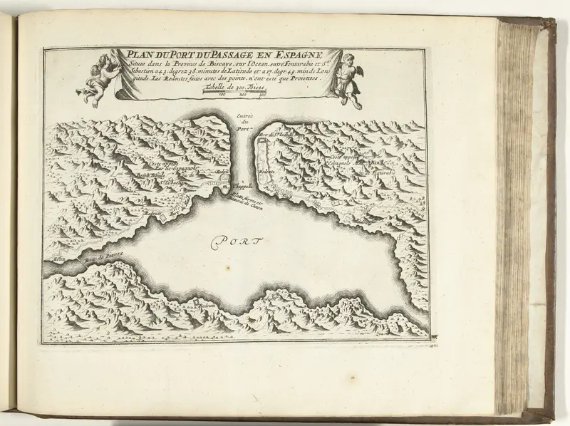 Kaart van de natuurlijke haven van Puerto de Pasajes, 1726 Wall Art by Pieter van der Aa (I) - High-Resolution Digital Print