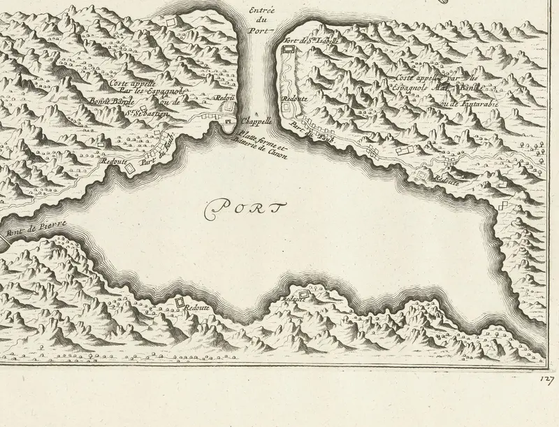 Kaart van de natuurlijke haven van Puerto de Pasajes, 1726 Wall Art by anonymous - High-Resolution Digital Print