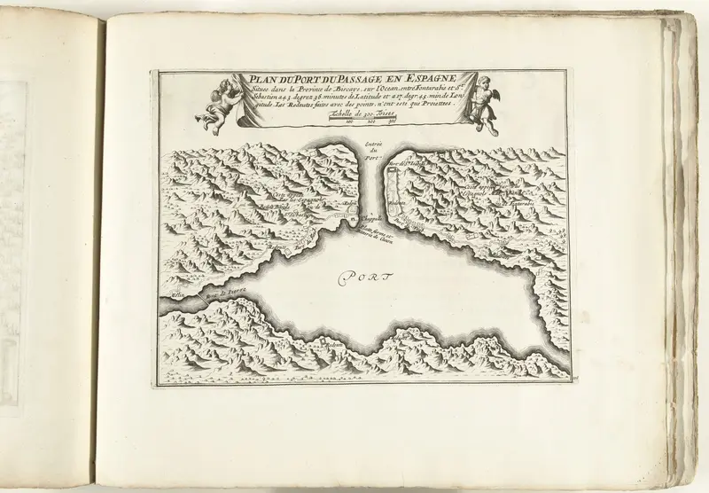 Kaart van de natuurlijke haven van Puerto de Pasajes, ca. 1702 Wall Art by Pieter Mortier (I) - High-Resolution Digital Print