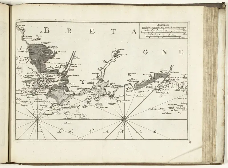 Kaart van de noordkust van Bretagne, 1726 Wall Art by Pieter van der Aa (I) - High-Resolution Digital Print