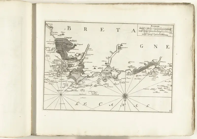 Kaart van de noordkust van Bretagne, ca. 1702 Wall Art by anonymous - High-Resolution Digital Print