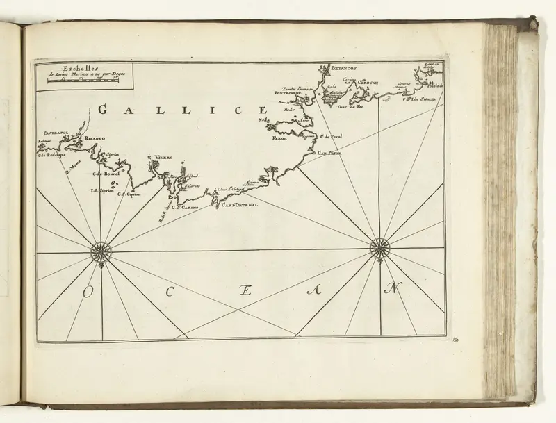 Kaart van de noordkust van Galicië, 1726 Wall Art by Pieter van der Aa (I) - High-Resolution Digital Print
