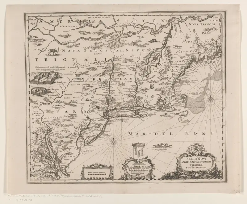 Kaart van de noordoostkust van Amerika Wall Art by anonymous - High-Resolution Digital Print