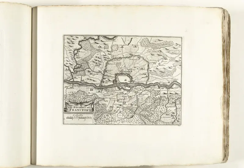 Kaart van de omgeving van Frankfurt am Main, ca. 1702 Wall Art by anonymous - High-Resolution Digital Print
