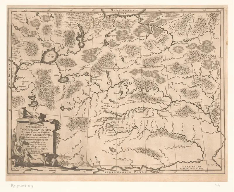 Kaart van de omgeving van Moskou, met het (nooit voltooide) kanaal tussen de Don en de Wolga Wall Art by anonymous - High-Resolution Digital Print