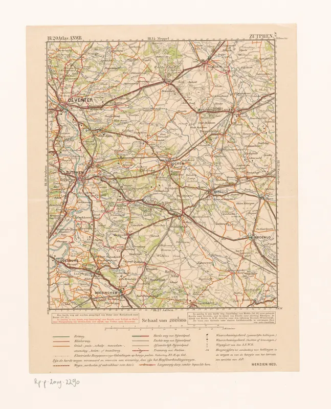 Kaart van de omgeving van Zutphen en Lochem Wall Art by anonymous - High-Resolution Digital Print