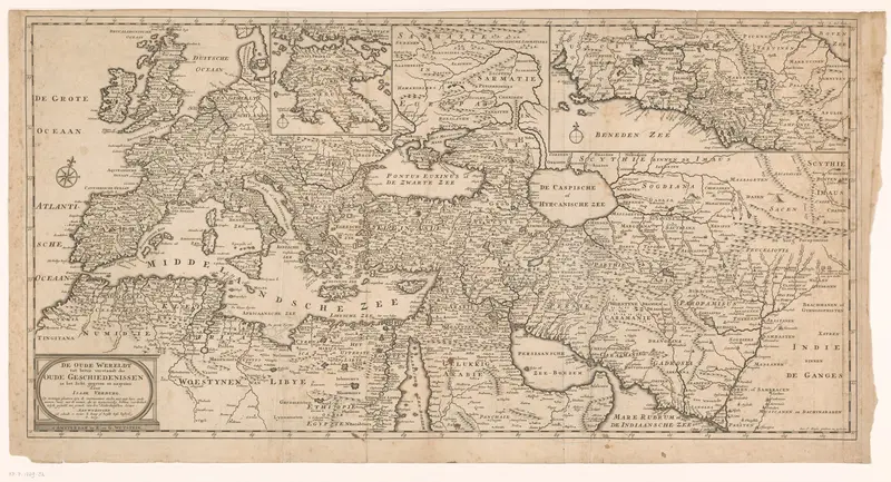 Kaart van de oude wereld Wall Art by Unknown - High-Resolution Digital Print