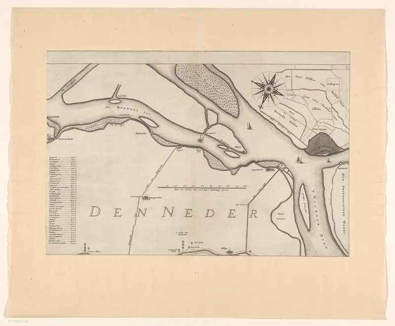 Kaart van de Overwaard (deel rechtsboven) Wall Art by Jan van Vianen - High-Resolution Digital Print